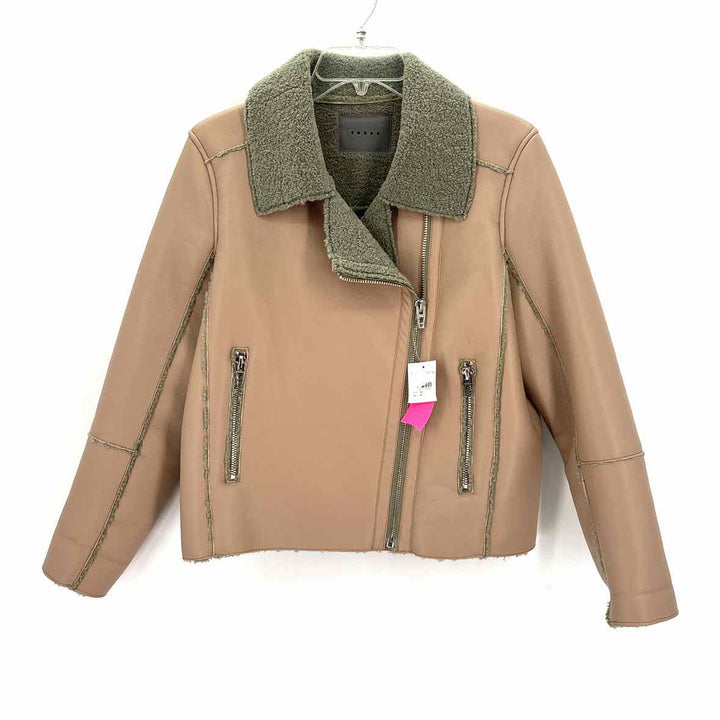 Size S BLANK NYC Taupe Faux Leather Jacket