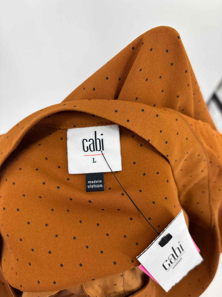 Size L CABI Brown Print Shirt