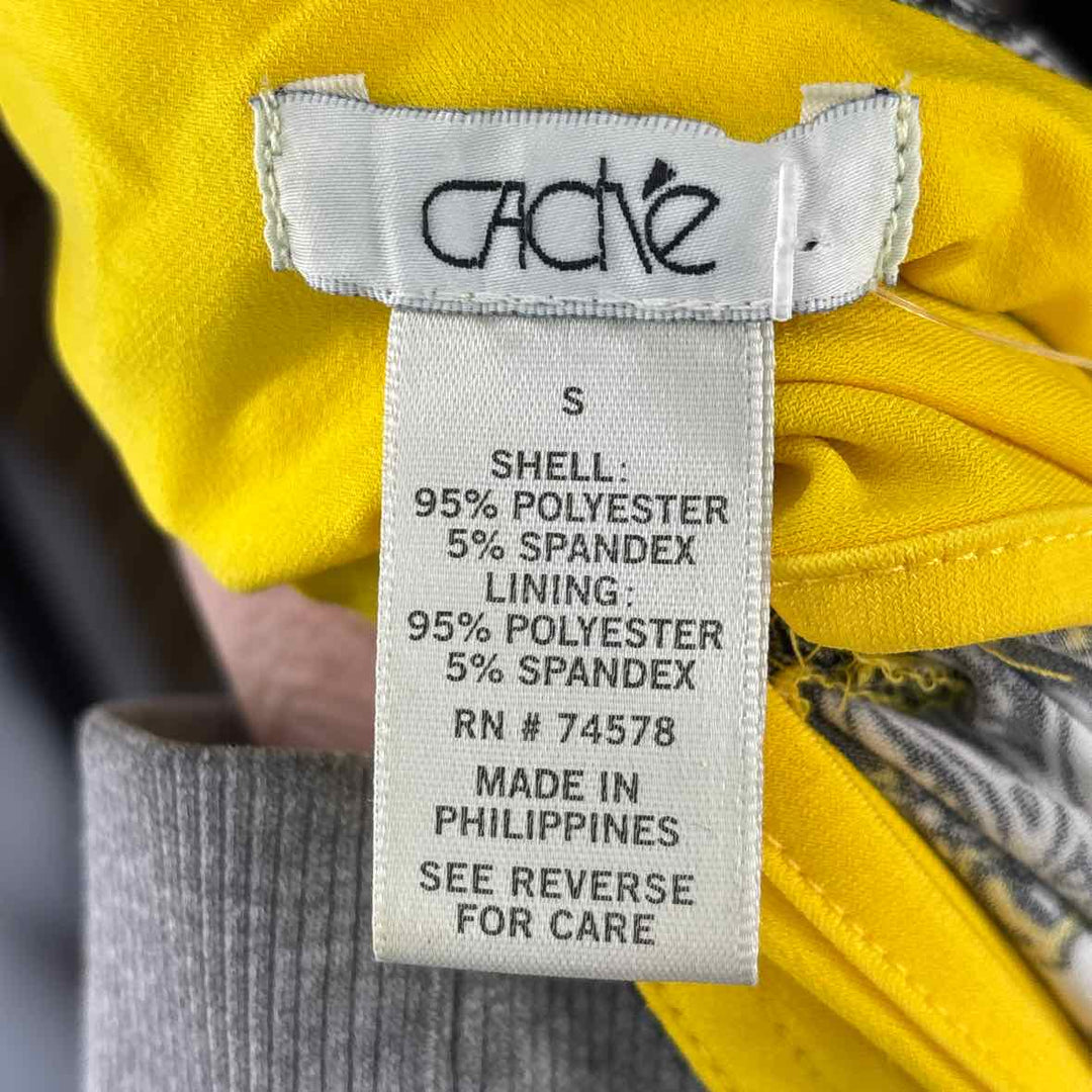 Size S CACHE Yellow Print Shirt
