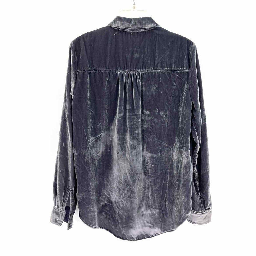 Size S Pilcro & the Letterpress Gray Velvet Shirt