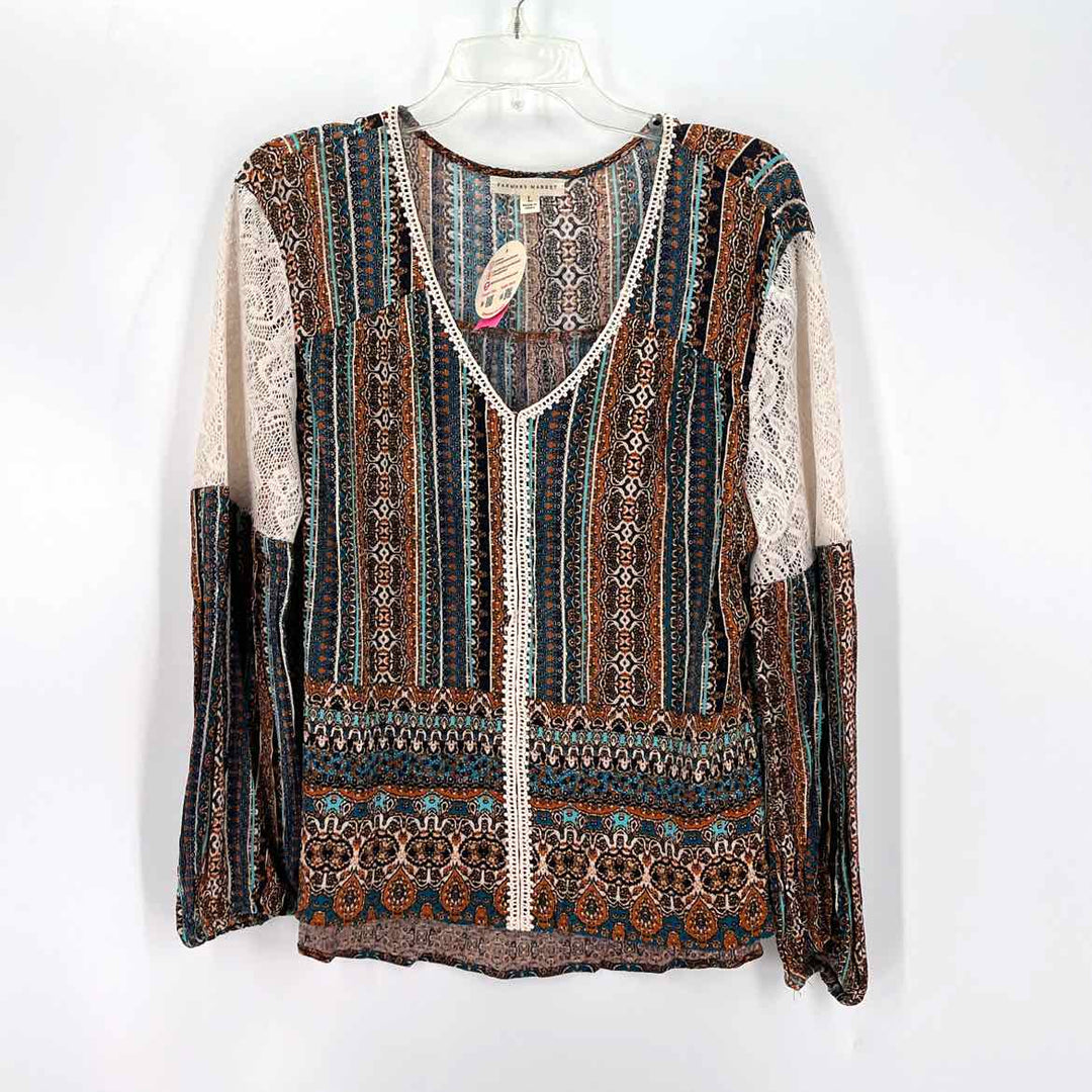 Size L Brown Lace Shirt