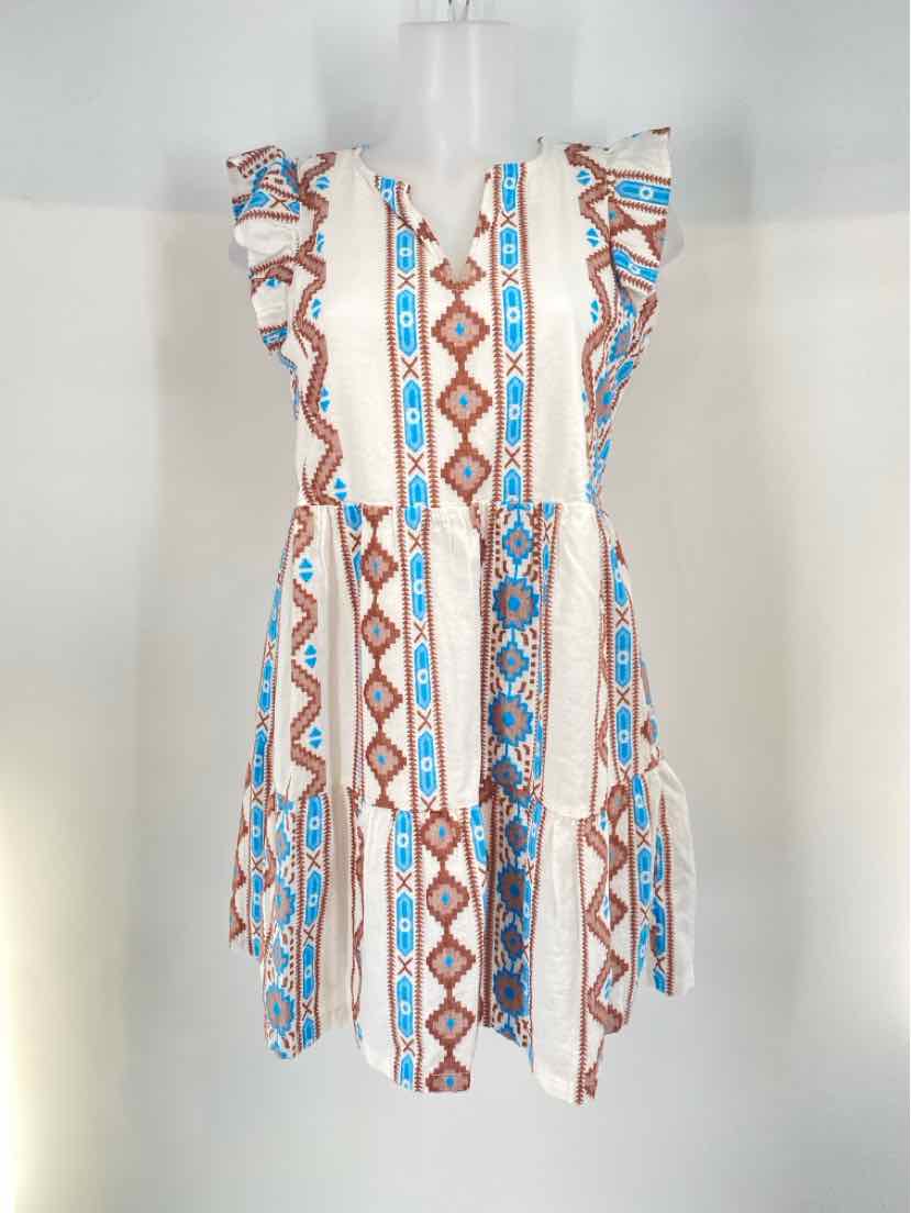 Size S LOFT White Print Dress