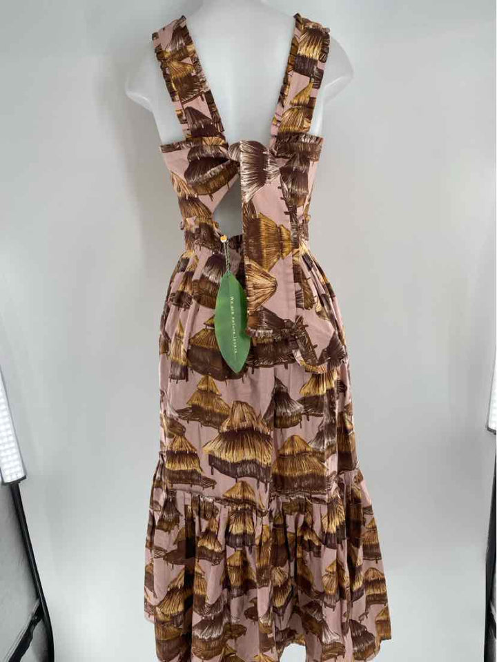 Size M FARM RIO Brown Print Dress