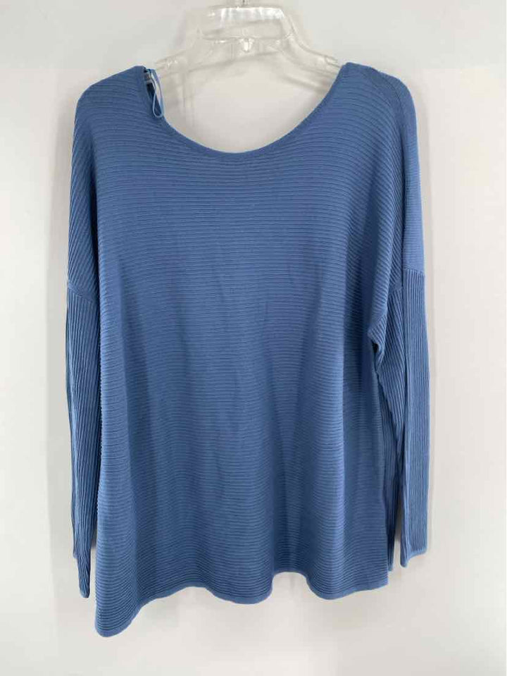 Size 1X LAFAYETTE Blue Knit Sweater
