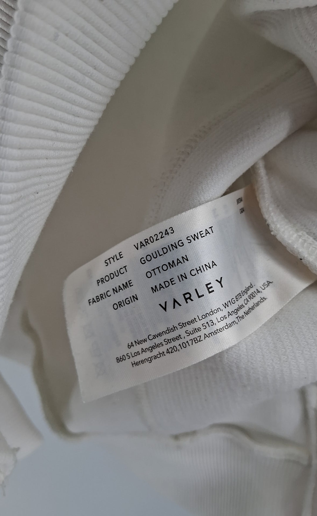 Size M VARLEY Cream Shirt
