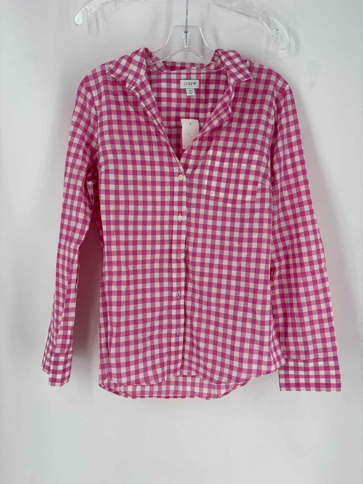 Size M J Crew PINK PRINT Shirt