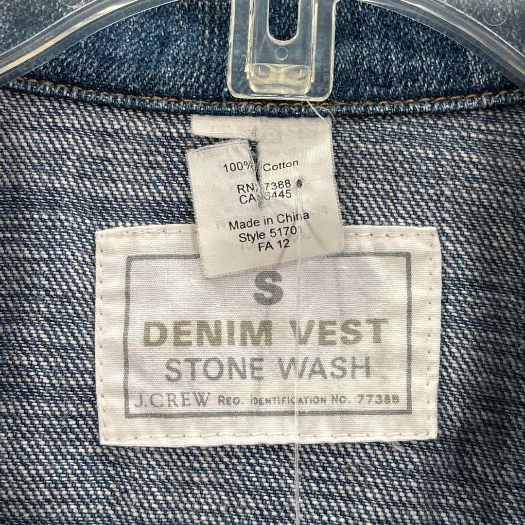 Size S J Crew Blue Denim Vest