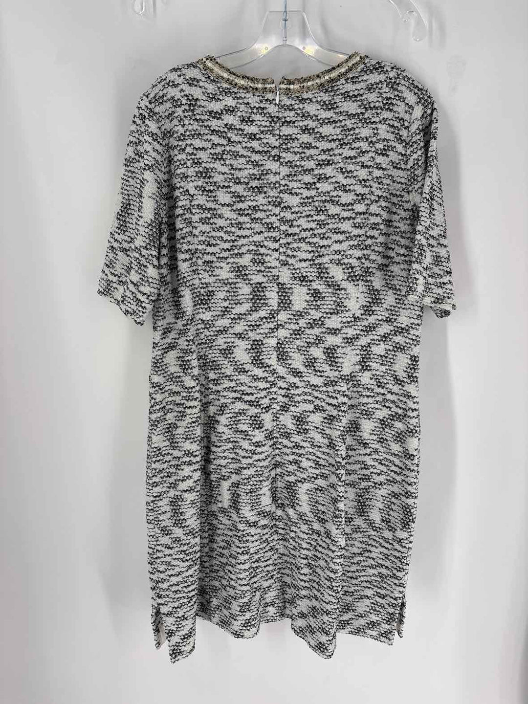 Size L MISSOOK Black Wool Tweed Dress