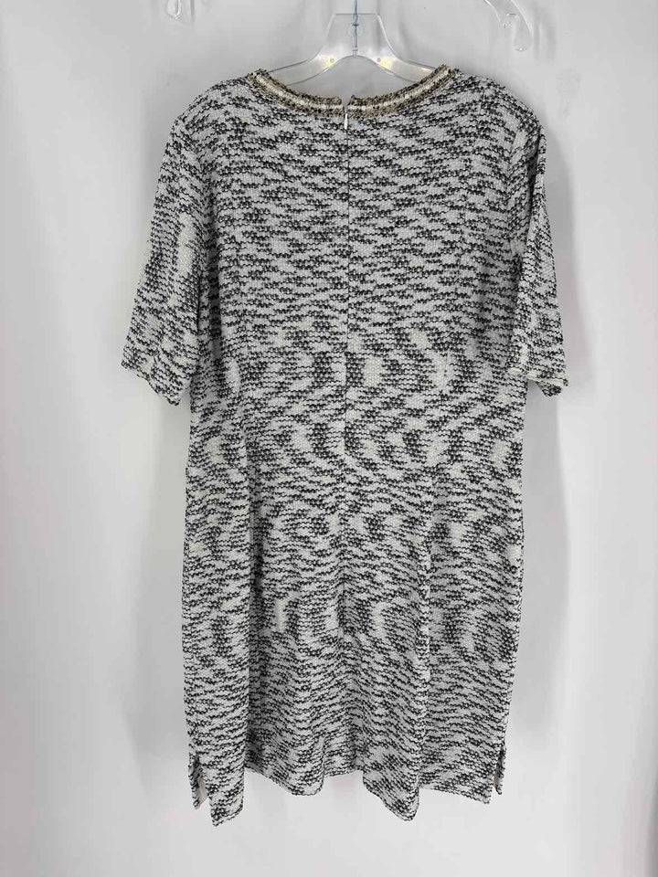Size L MISSOOK Black Wool Tweed Dress