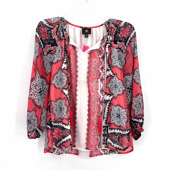 Size M JM COLLECTION PINK PRINT Shirt