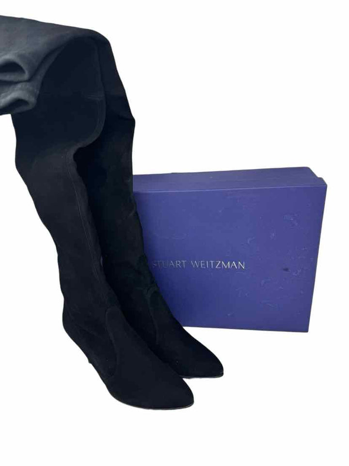 Shoe Size 9 Stuart Weitzman Black Suede Boots