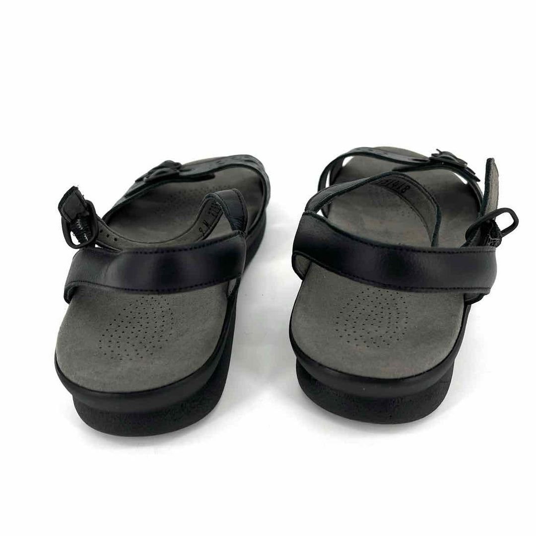 Shoe Size 9 SAS Black Leather Sandals