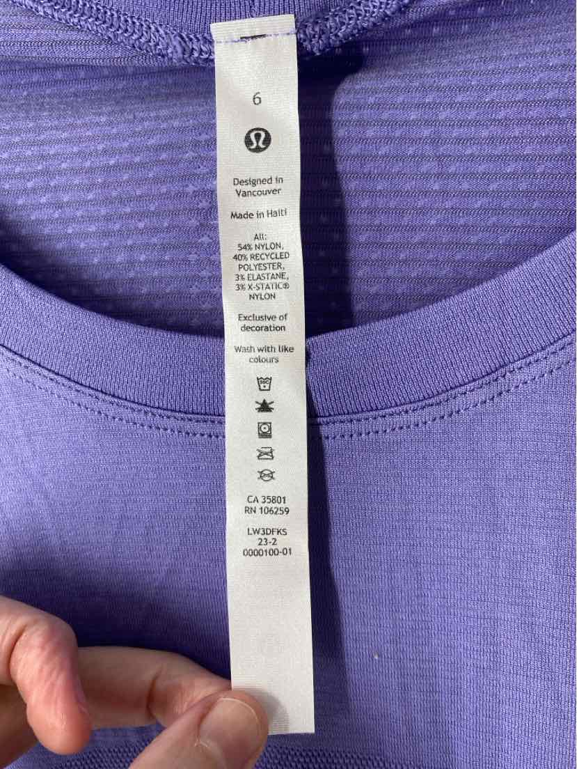 Size 6 Lululemon Purple Shirt