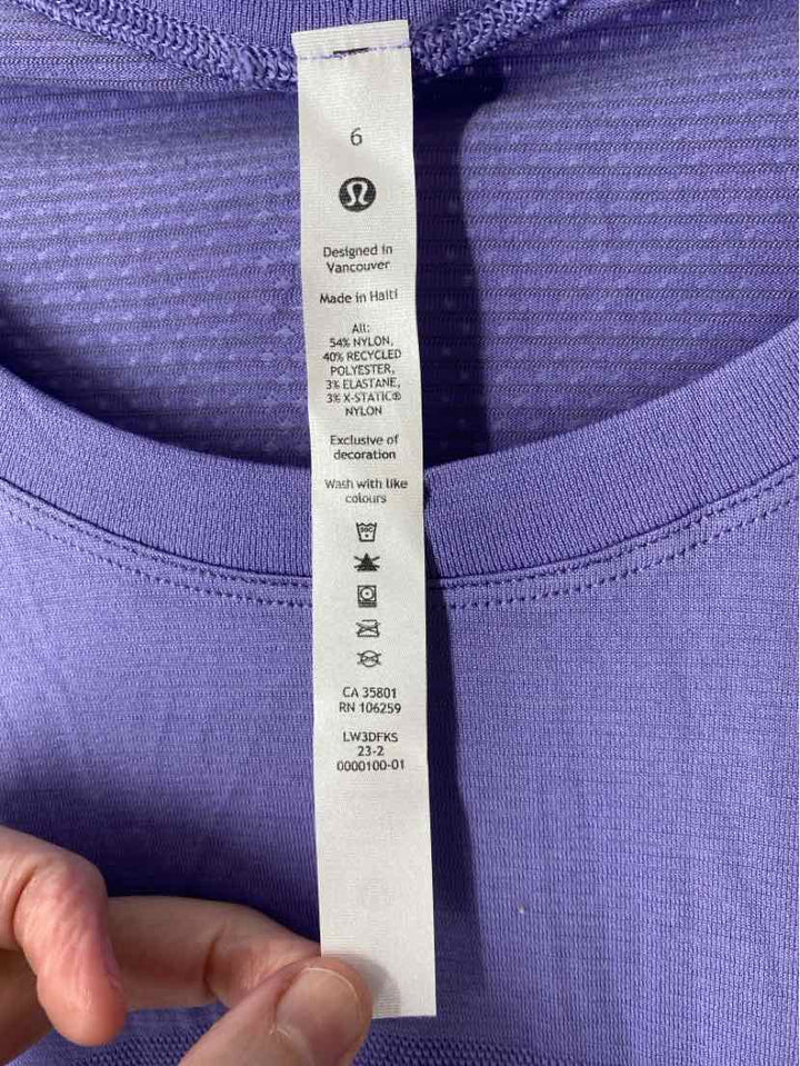 Size 6 Lululemon Purple Shirt