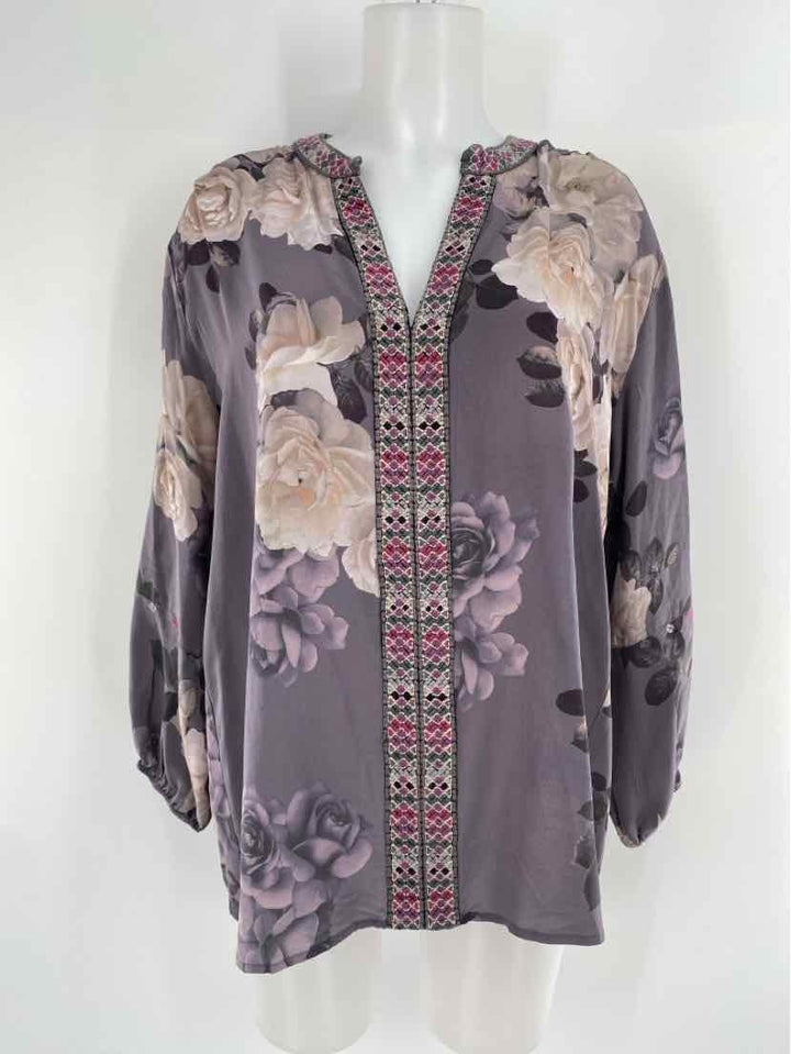 Size L Johnny Was Gray Shirt
