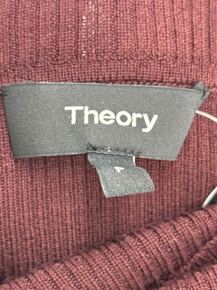 Size Petite THEORY Burgundy Knit Shirt