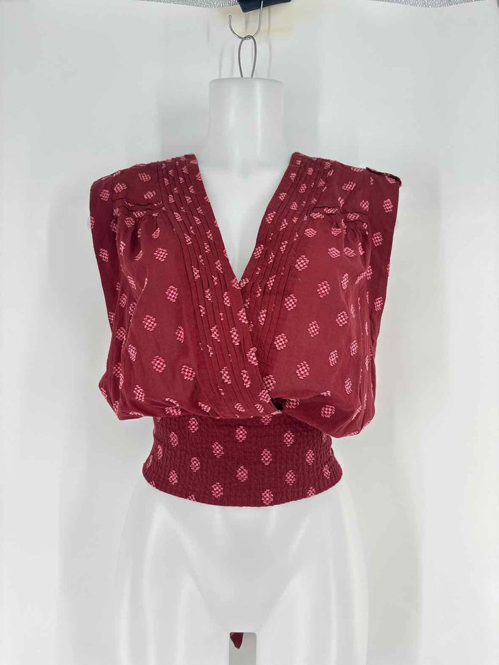 Size M Anthropologie Burgundy Shirt