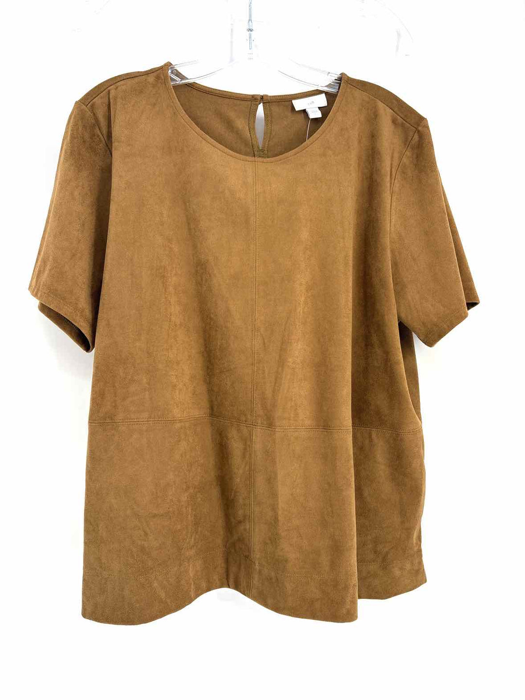 Size L J JILL Tan Suede Shirt