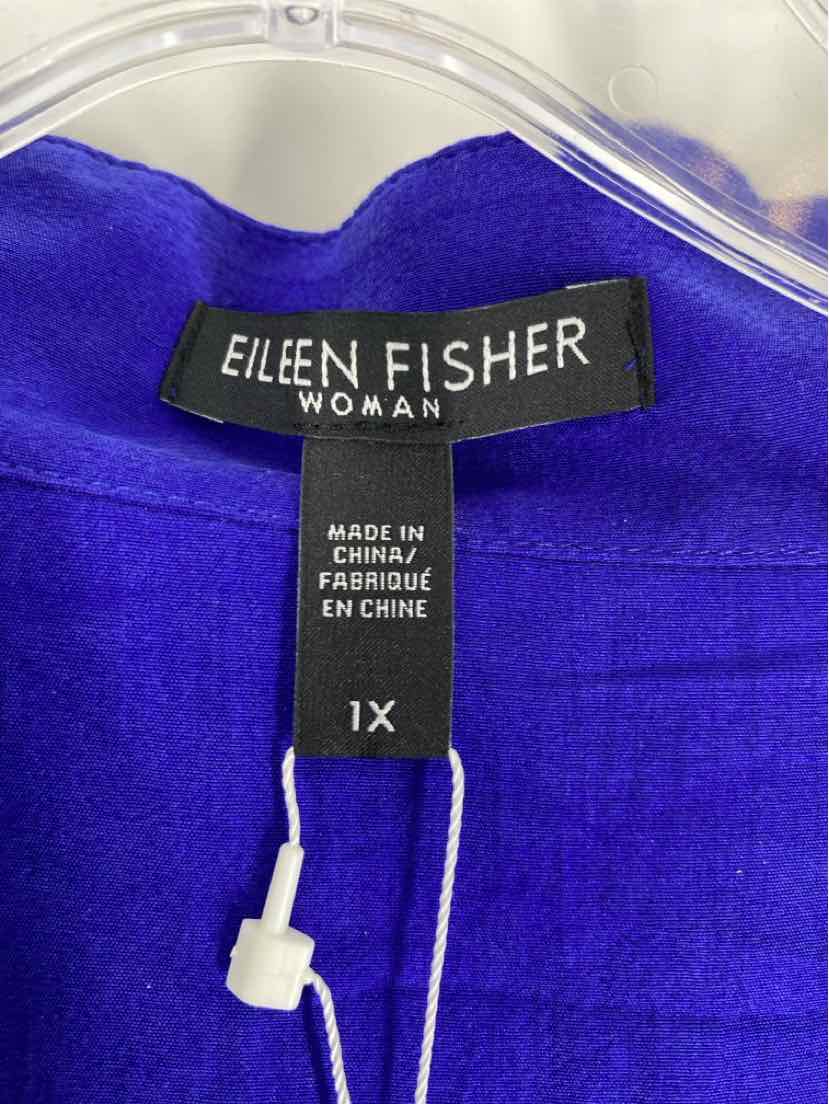 Size 1X Eileen Fisher Purple Silk Shirt