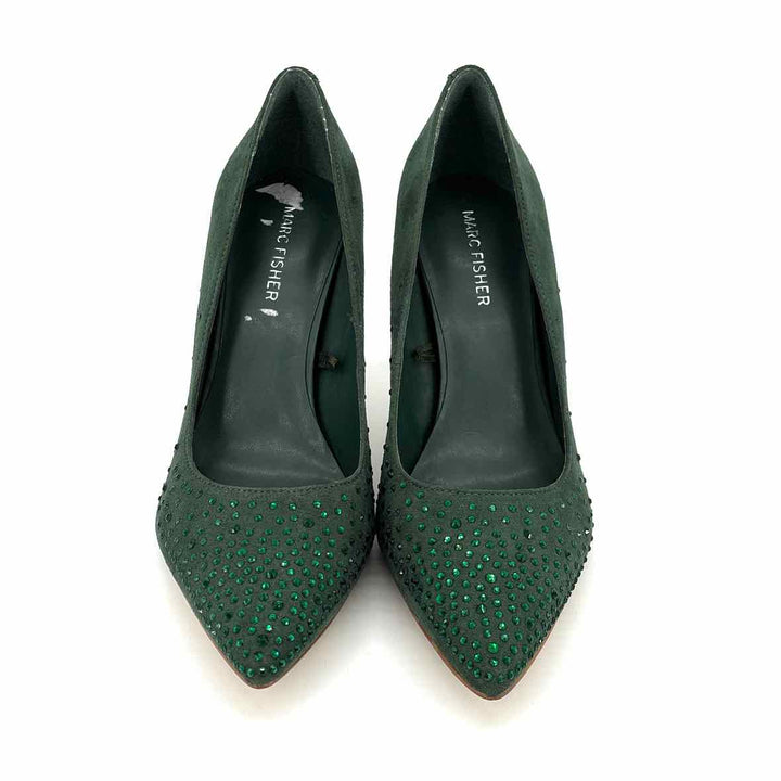 Shoe Size 8 MARC FISHER Green Rhinestone Pumps