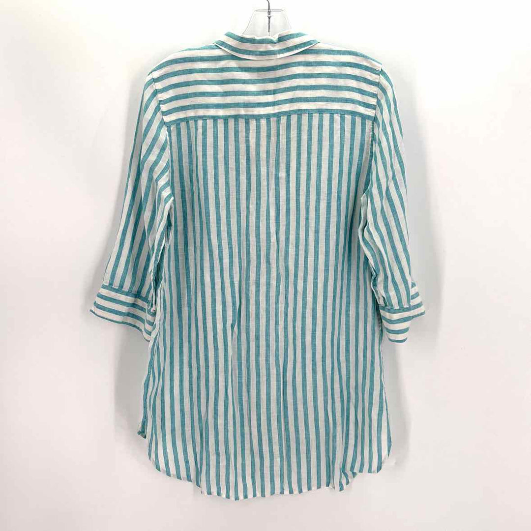Size M Chico's Aqua Linen Shirt