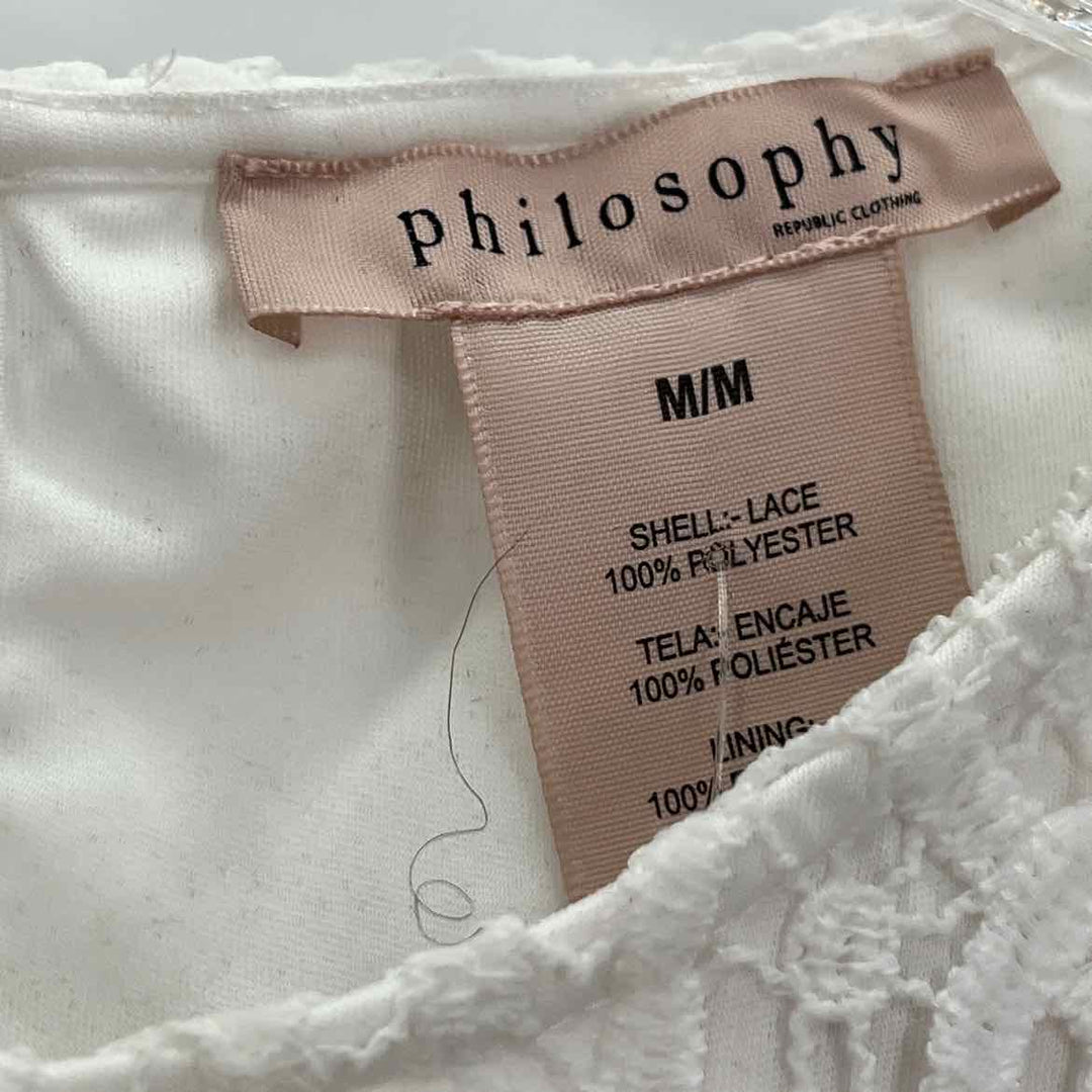 Size M PHILOSPHY White Lace Shirt