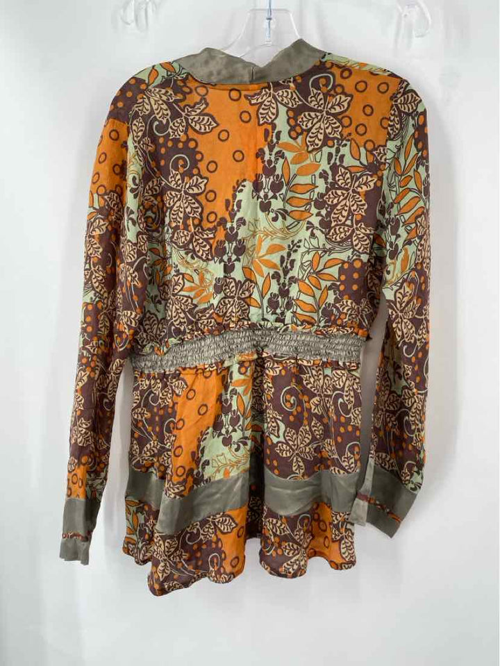 Size S Johnny Was Brown Print Shirt