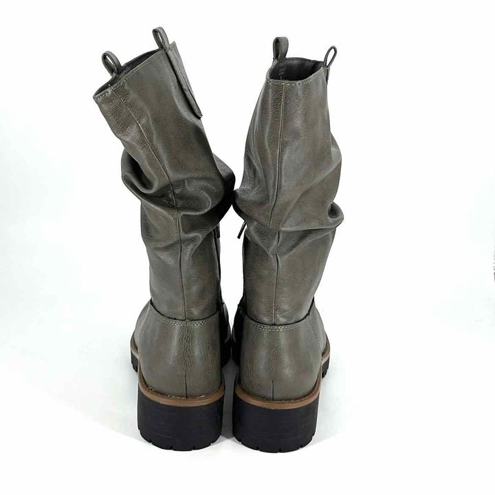 Shoe Size 8 Gray Faux Leather Boots