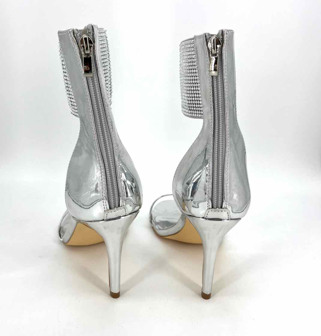 Shoe Size 11 Silver Rhinestone Heels