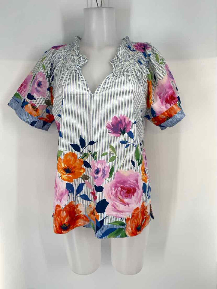 Size M Badgley Mischka Blue Shirt