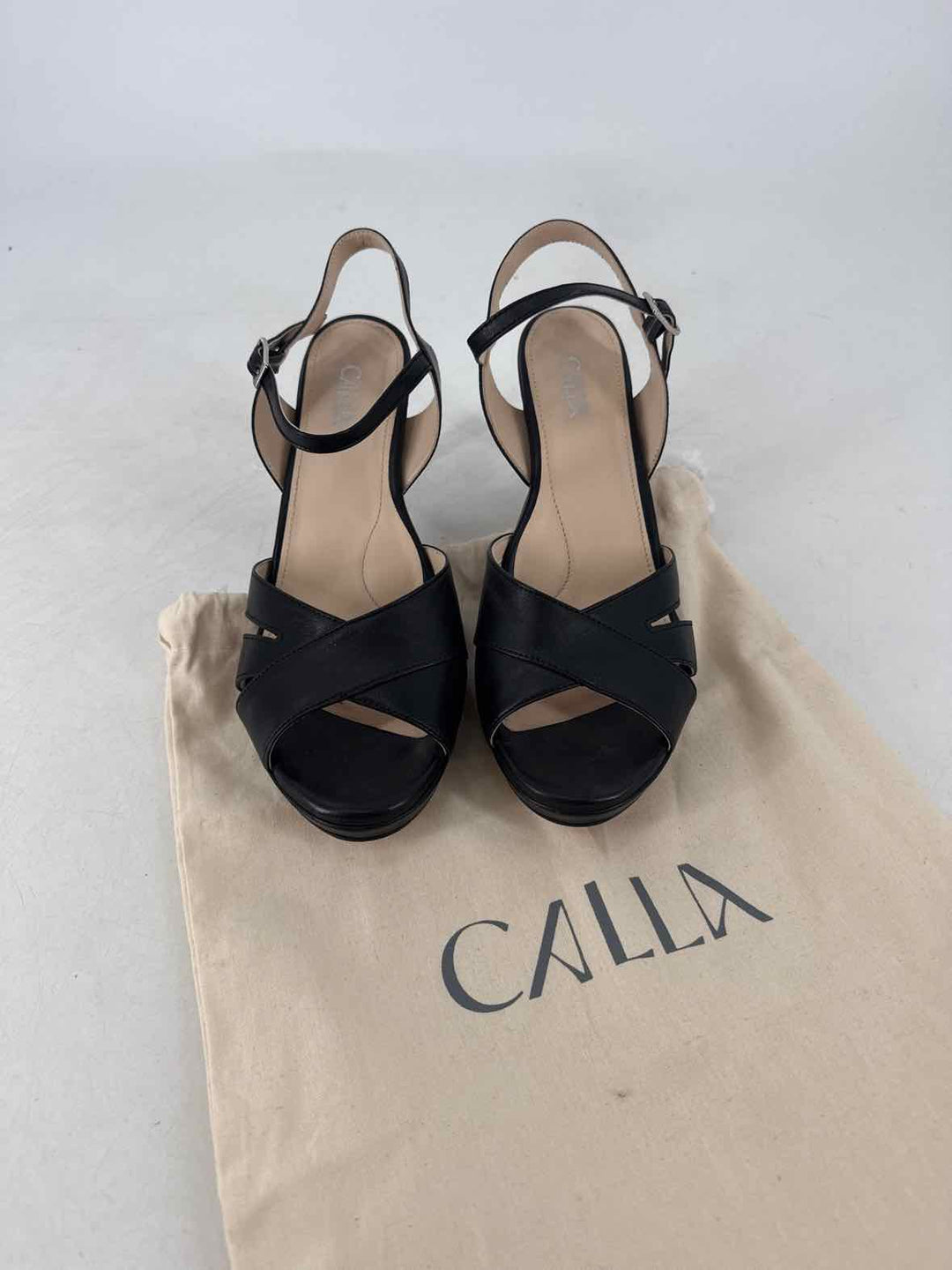 Shoe Size 41.5 CALIA Black Leather Sandals