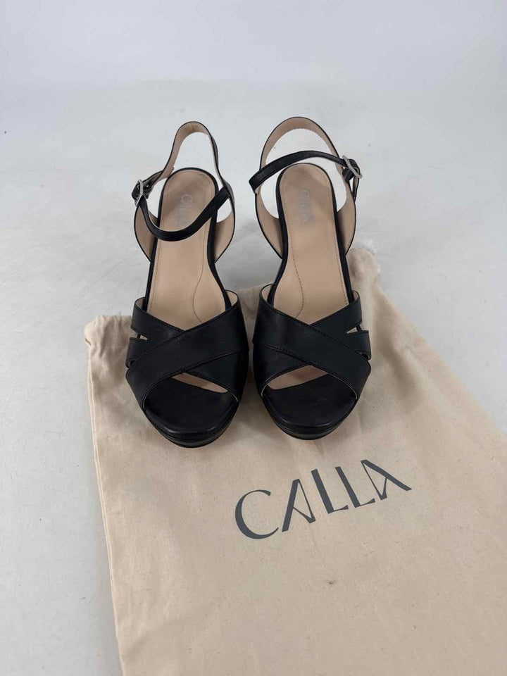 Shoe Size 41.5 CALIA Black Leather Sandals
