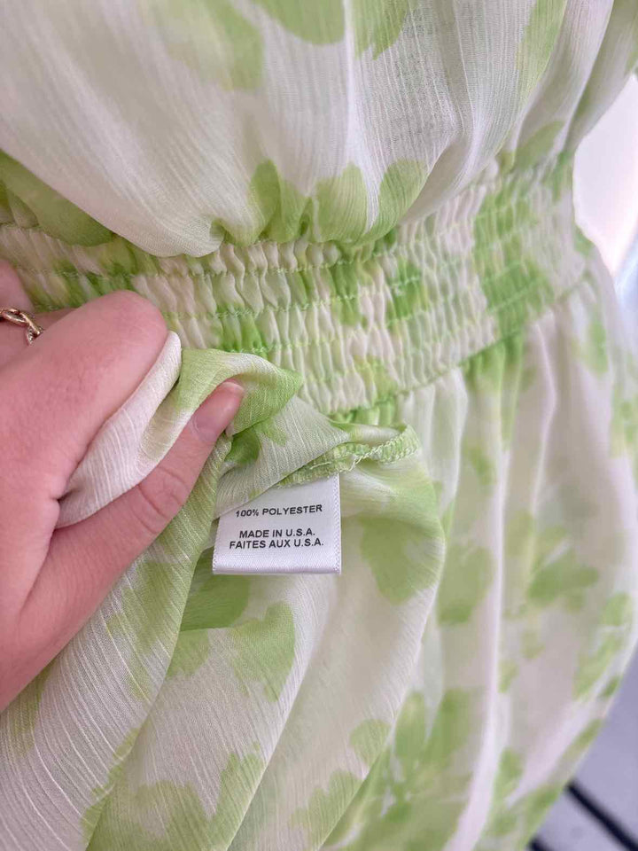 Size L MISA Green Print Dress