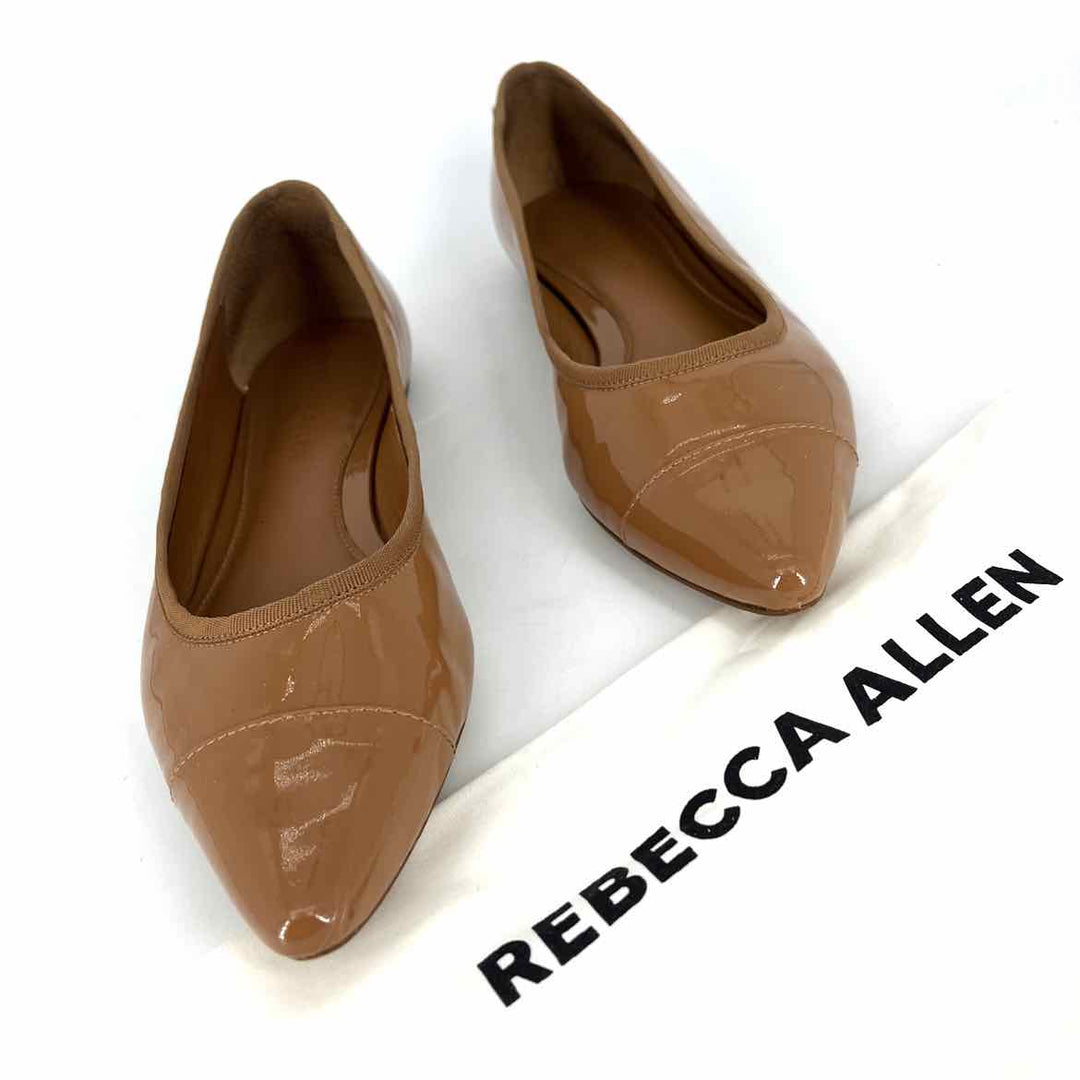 Shoe Size 8 Tan PATENT Flats