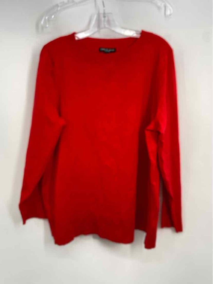 Size 1X CABLE & GAUGE Red Sweater