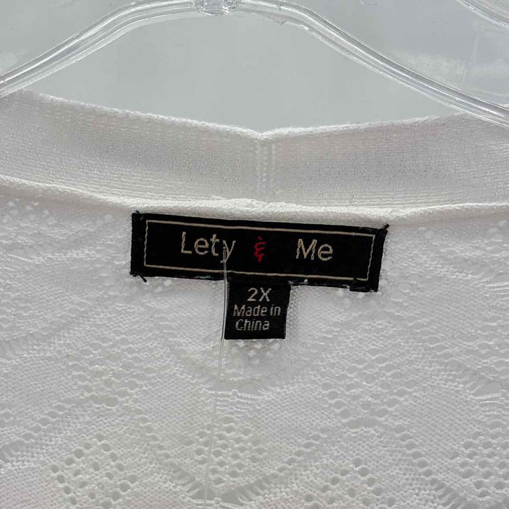 Size 2X Cream Knit Cardigan