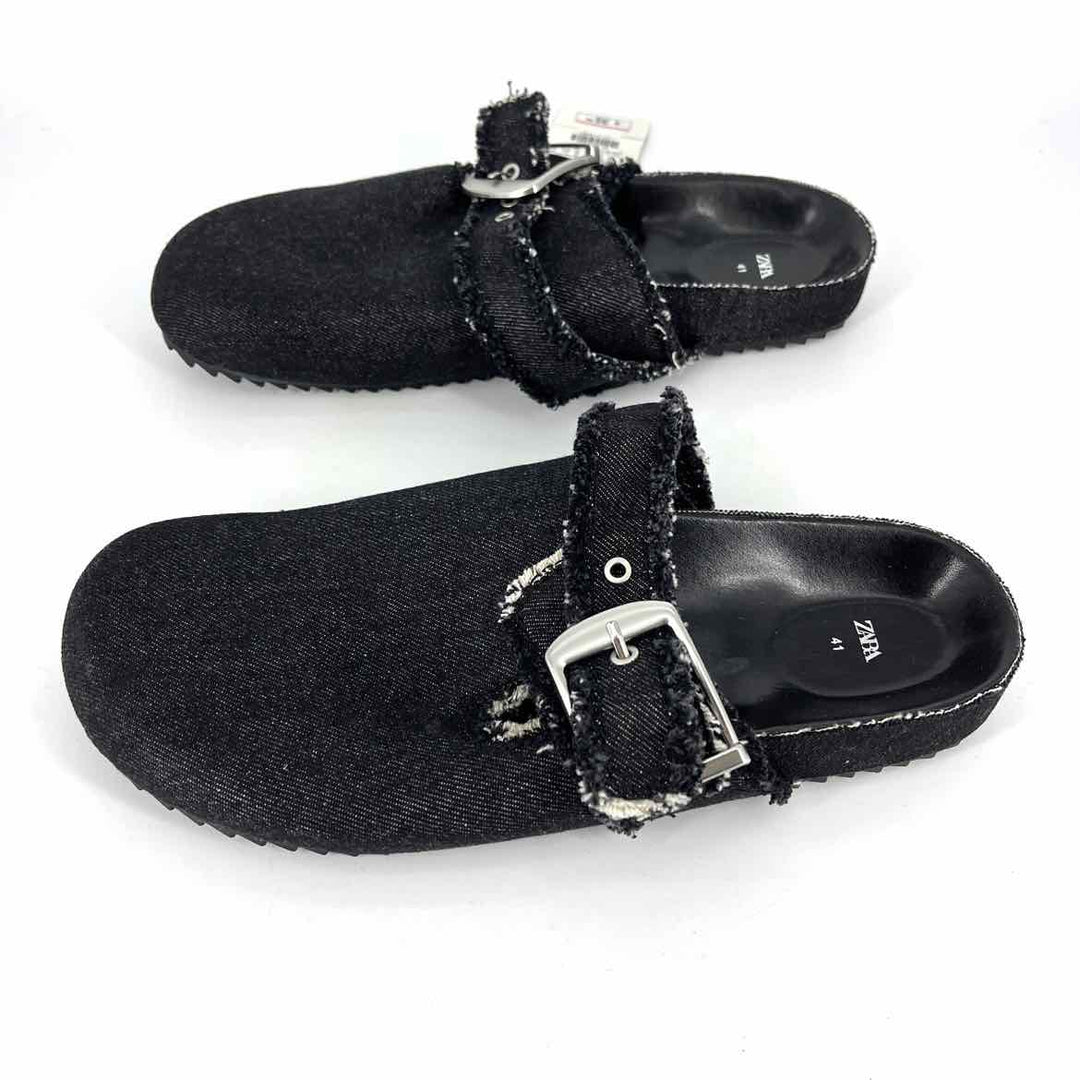 Shoe Size 41 ZARA Black Denim Clogs