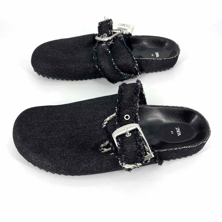 Shoe Size 41 ZARA Black Denim Clogs