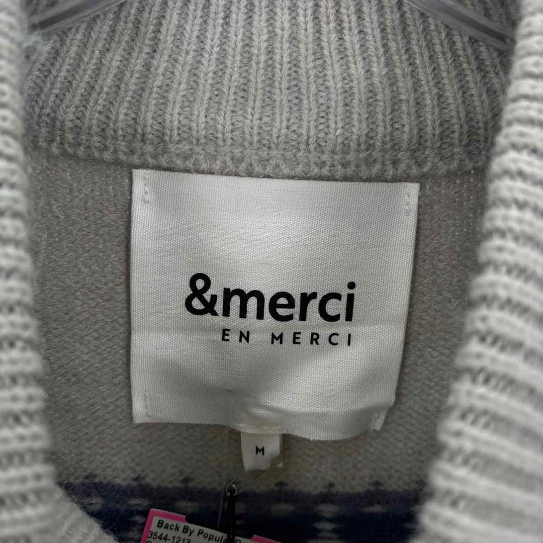 Size M MERCI Gray Knit Cardigan