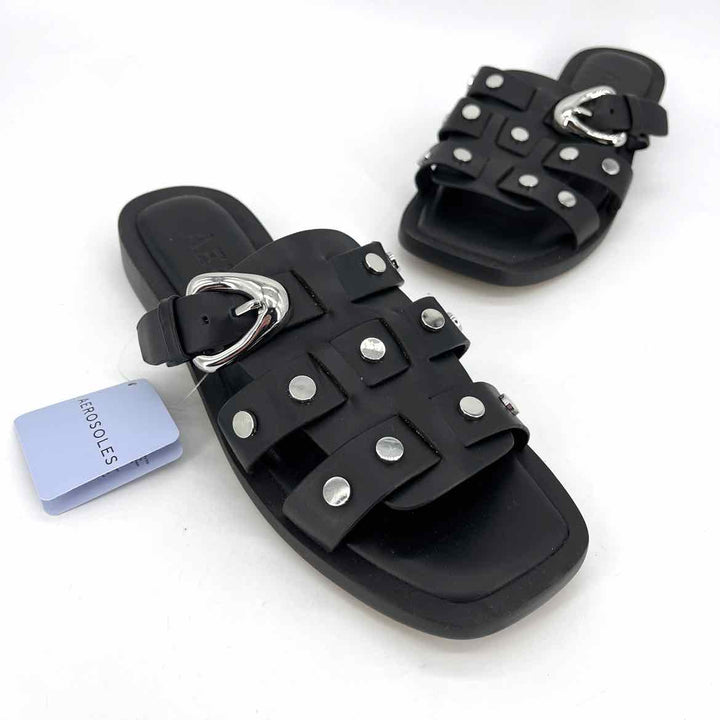 Shoe Size 7.5 AEROSOLES Black Leather Sandals