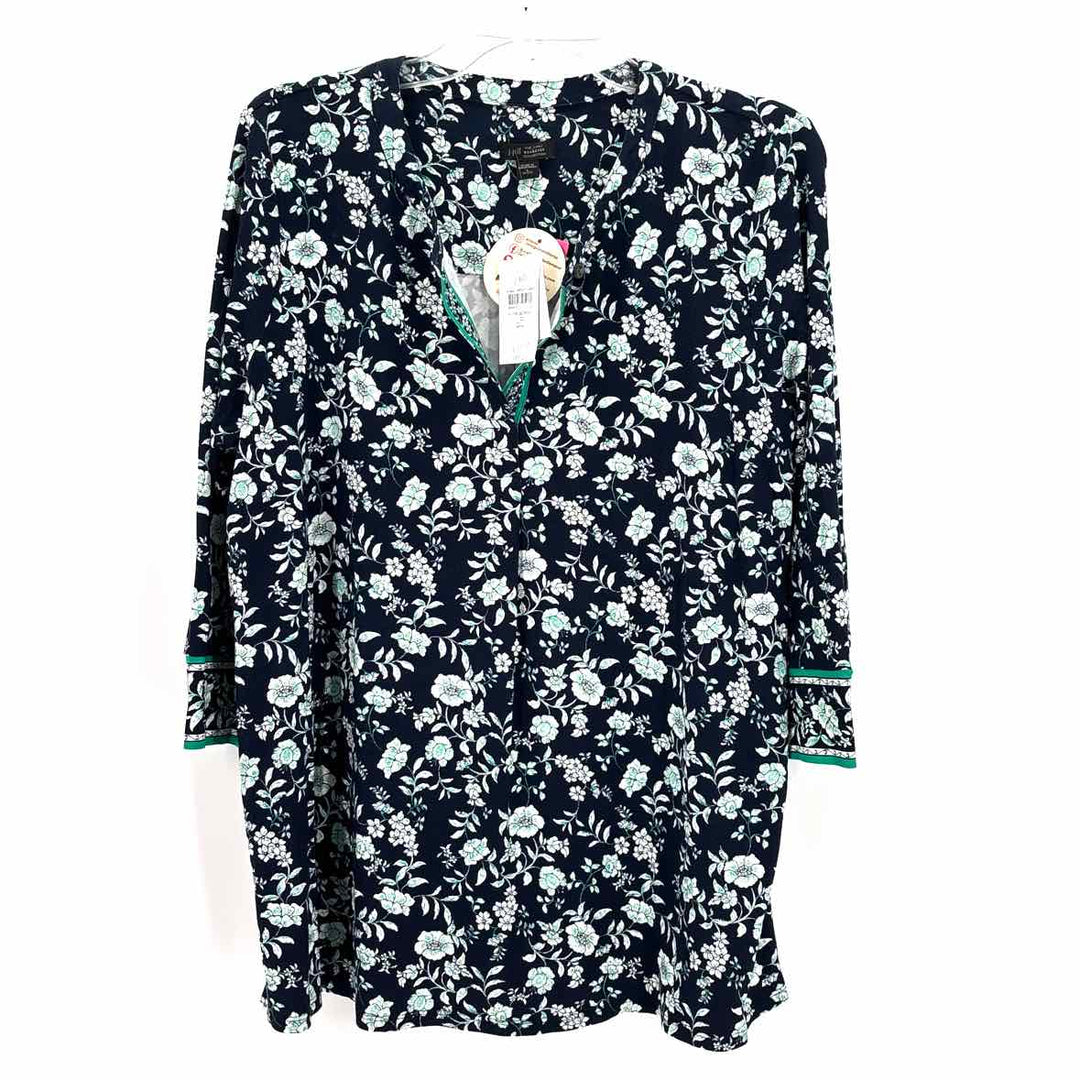 Size L J JILL Navy Knit Shirt