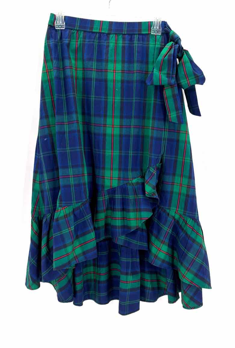 Size M J Crew Green Print Skirt