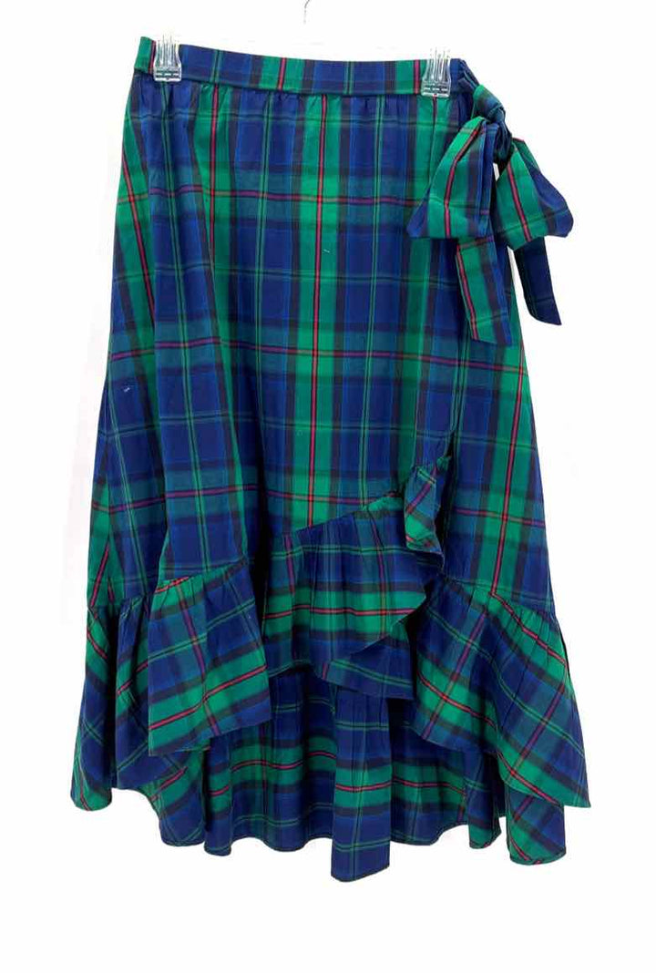 Size M J Crew Green Print Skirt