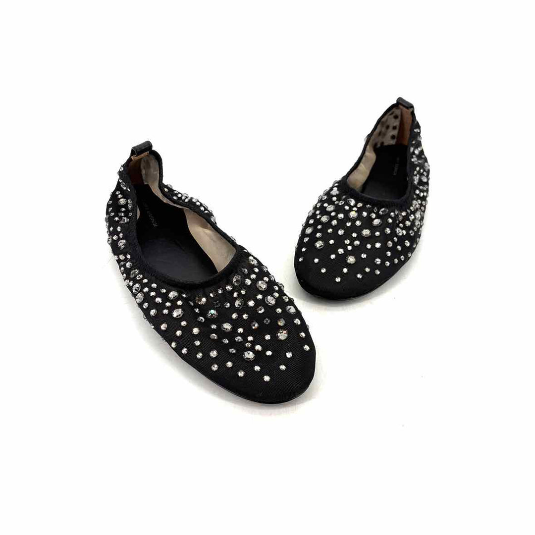 Shoe Size 9 Tory Burch Black Mesh Leather Flats