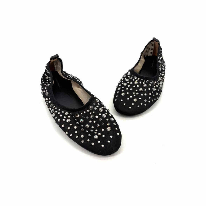 Shoe Size 9 Tory Burch Black Mesh Leather Flats