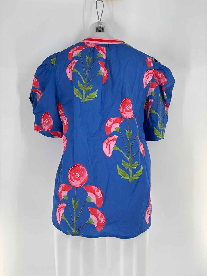 Size L ENTRO Blue Print Shirt