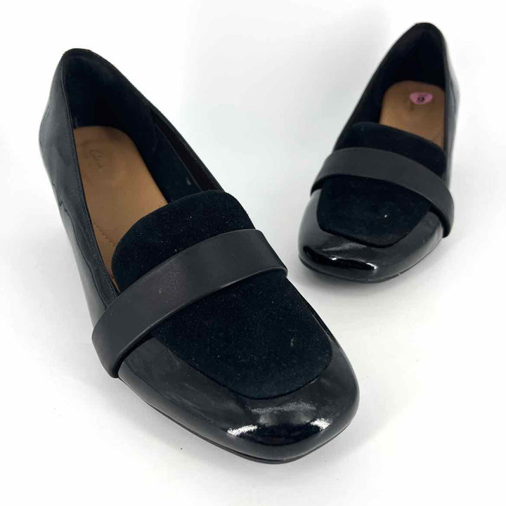 Shoe Size 9 CLARKS Black PATENT Loafers