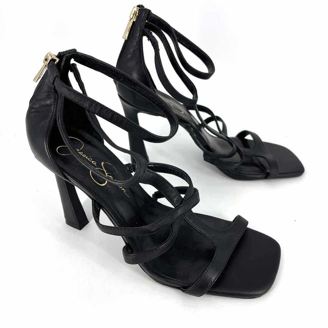 Shoe Size 9 Jessica Simpson Black Faux Leather Sandals