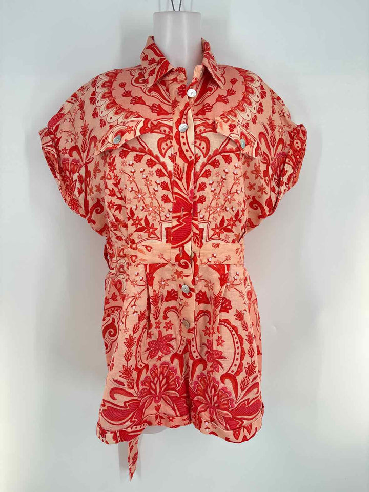 Size L FARM RIO Orange Romper
