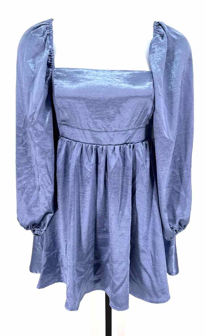 Size 1X Blue Satin Dress